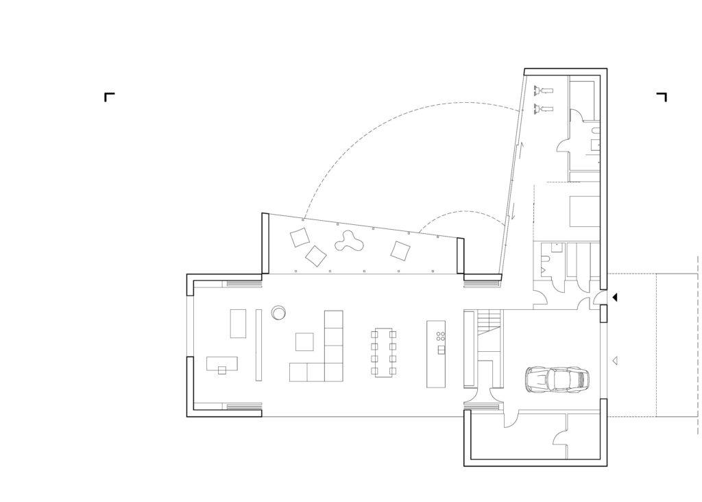 Zu bestimmten Zeiten verbindet sich die bewegliche Struktur mit den fixen Trakten des Hauses (Grafik: KWK Promes)