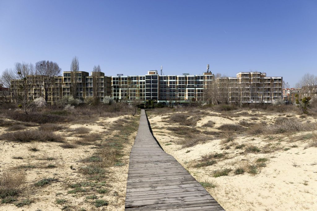 Der zwischen 1970 und 1972 errichtete Hotel-Komplex „Fregata“ im damals mondänen bulgarischen Meeresbadeort „Sonnenstrand“ trägt Stefka Georgievas Handschrift. (Foto: Ivan Pastoukhov)