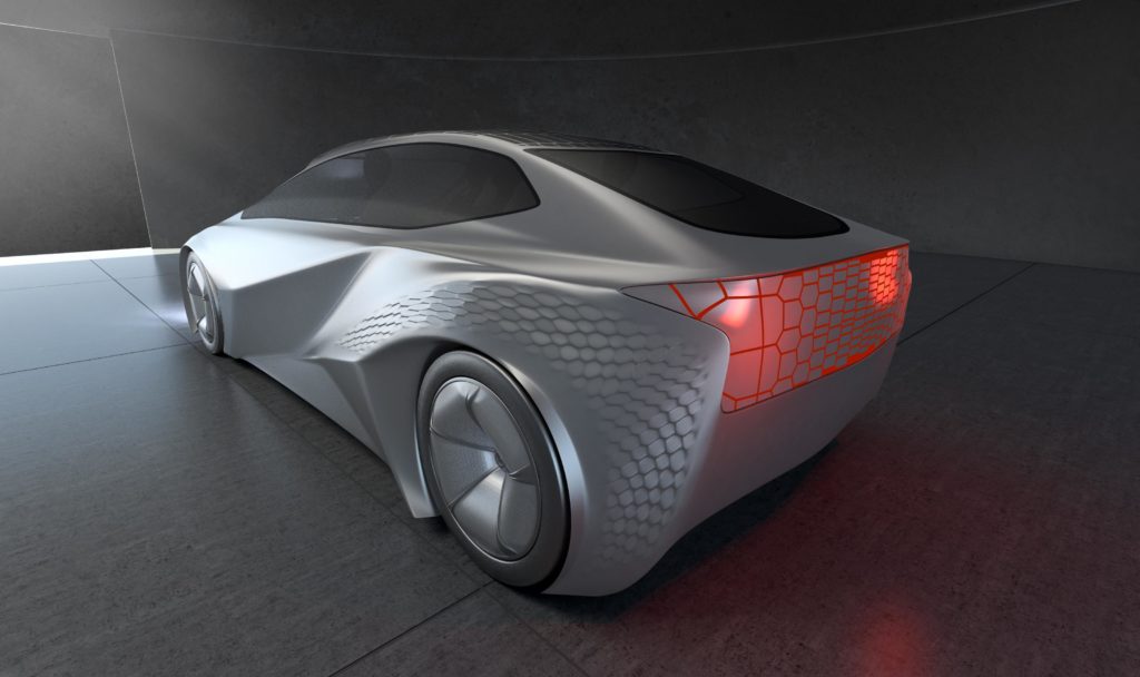 Design-Ideen: Siegerprojekt der Maier Design Competition 2019: „Flux Visions 2025“ – ein Auto, das durch auftreffendes Licht sein Erscheinungsbild verändert und daraus Strom erzeugen kann (Bild: Nikolay Hristov Ivanov)