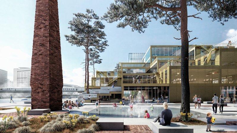 Neues Leben für Belfasts Ufer: Dieses Projekt des dänischen Architekturstudios soll 2020 fertiggestellt werden. (Grafik: Henning Larsen)