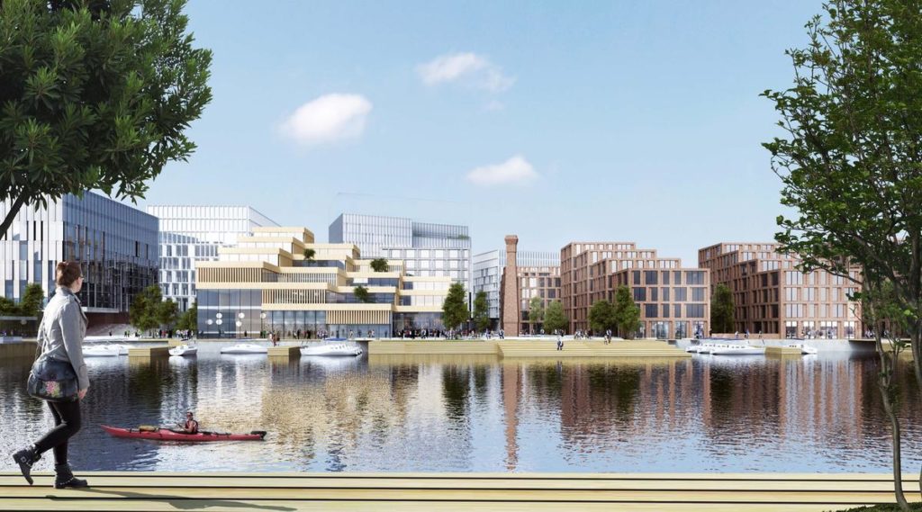 Der Masterplan des dänischen Büros Henning Larsen für die Belfast Waterside verspricht Lebensqualität pur. (Bild: Henning Larsen)