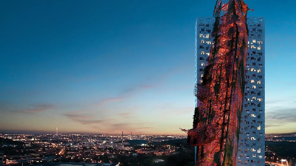 Top Tower, ein „Wrack-Hochhaus“ für Prag (Bild: Trigema)