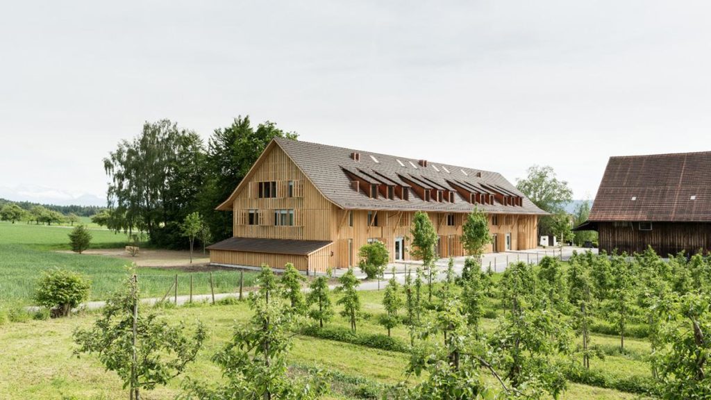 Weberbrunners Holzbauwerk am Rand von Gutenswil. (Foto: Beat Bühler)