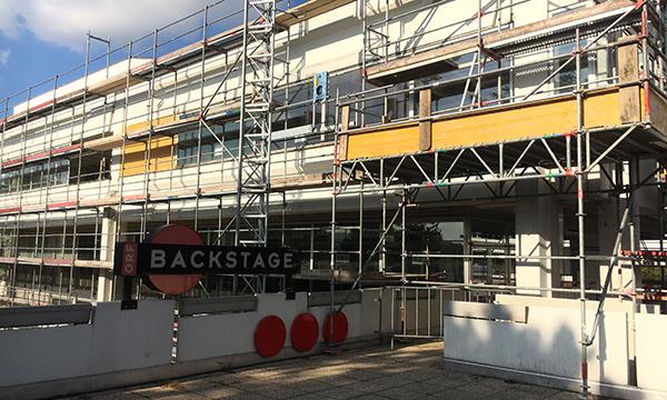 Noch sind Baugerüste am Küniglberg Alltag. 2022 sollen alle ORF-Mitarbeiter hier Platz und gute Arbeitsbedingungen finden. (Foto: Elisabeth Schneyder)