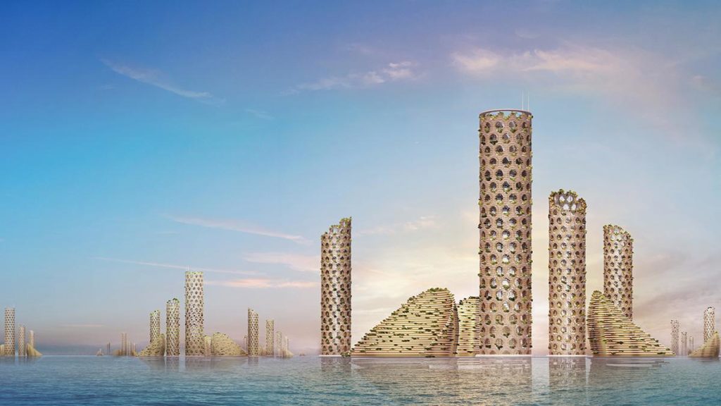 Die Zukunft der Stadt wächst vom Meer in den Himmel