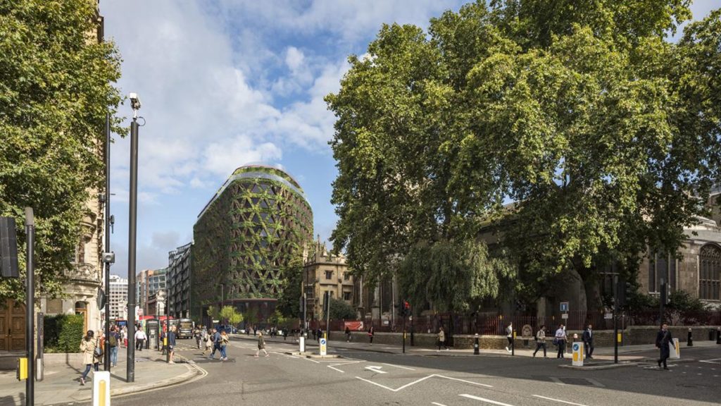 Green façade of Citicape House