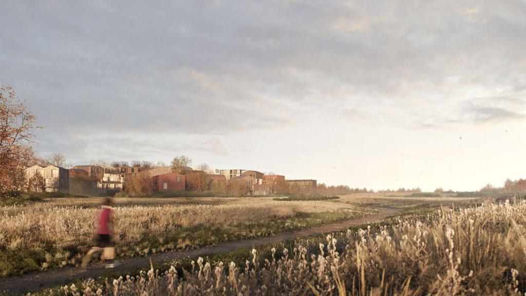 Behutsam in die Landschaft eingesetzt: Henning Larsen neues Holzdorf Fælledby. (Bild: Henning Larsen)