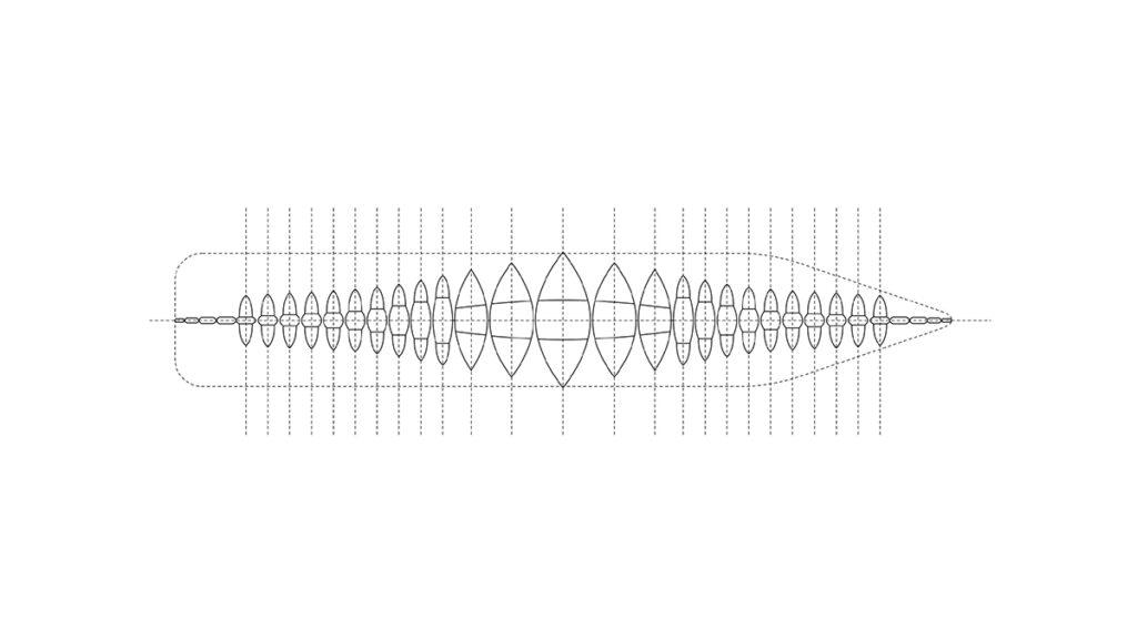 Wohnen auf See: „Ausgestreckt“ ist HYPERcay rund einen Kilometer lang. (Grafik: Santosuosso)