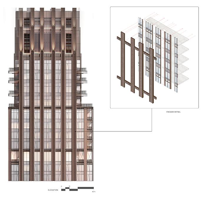Außergewöhnlich: Die Fassade des Gotham-Style-Turms... (Grafik: CetraRuddy Architecture)