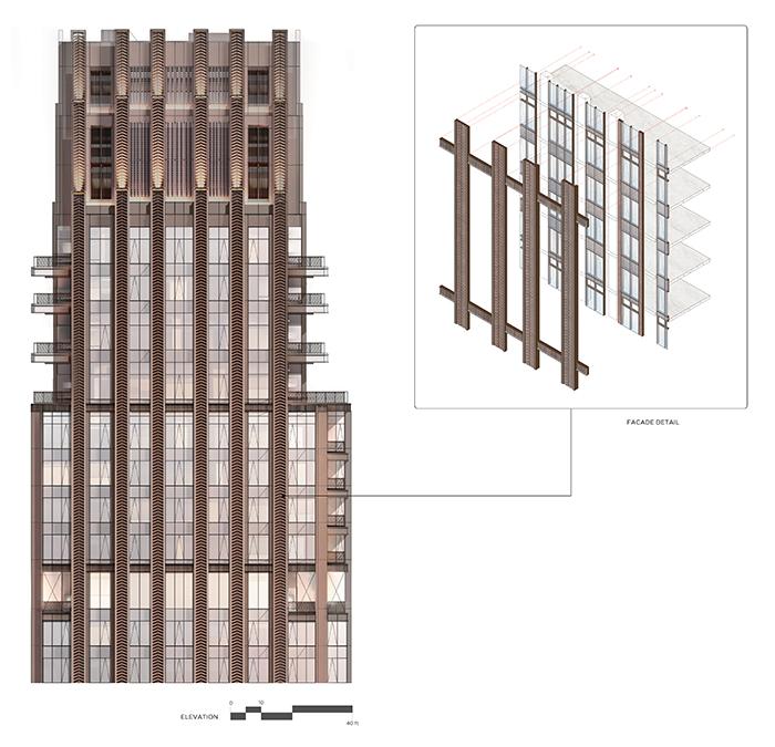 Drawing of facade design