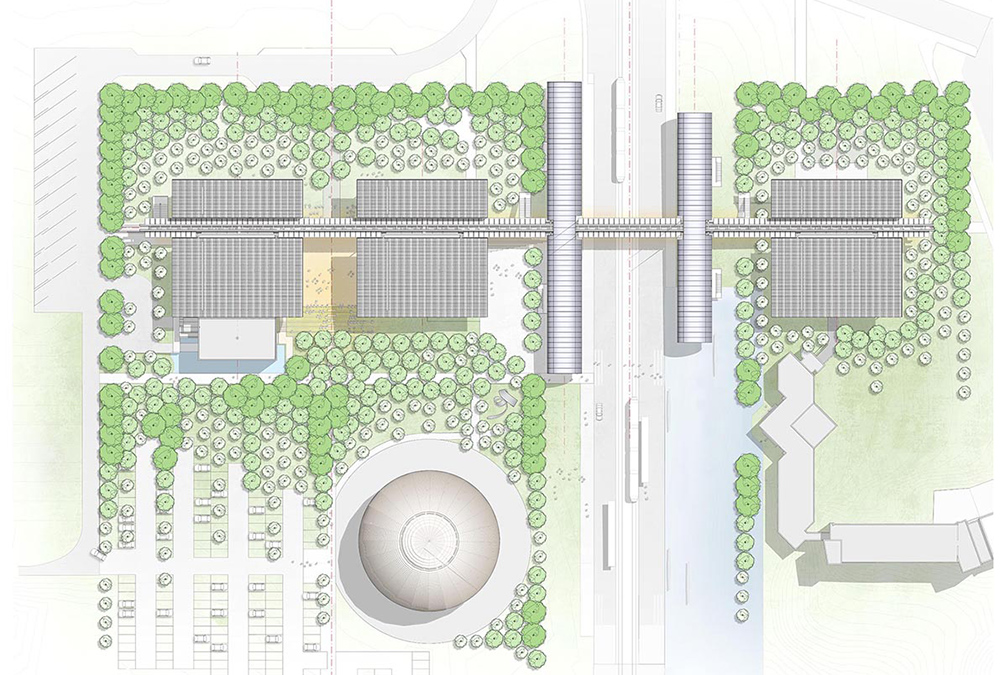 Ein Tor zum Kern des CERN. Der Masterplan von oben gesehen. (Bild: RPBW)