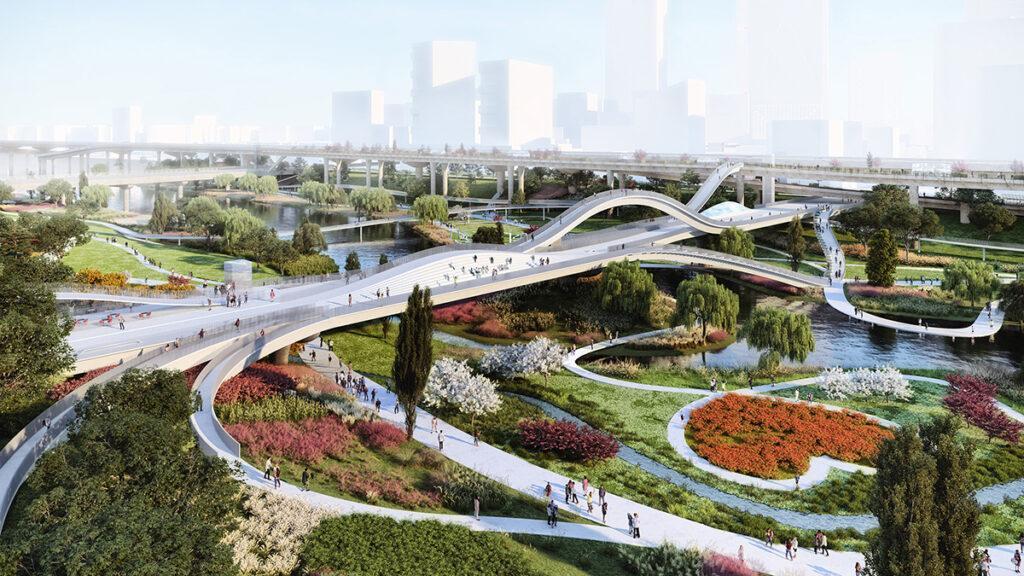 „The Weaves“ verwebt Natur und Stadt (Bild: MVRDV)