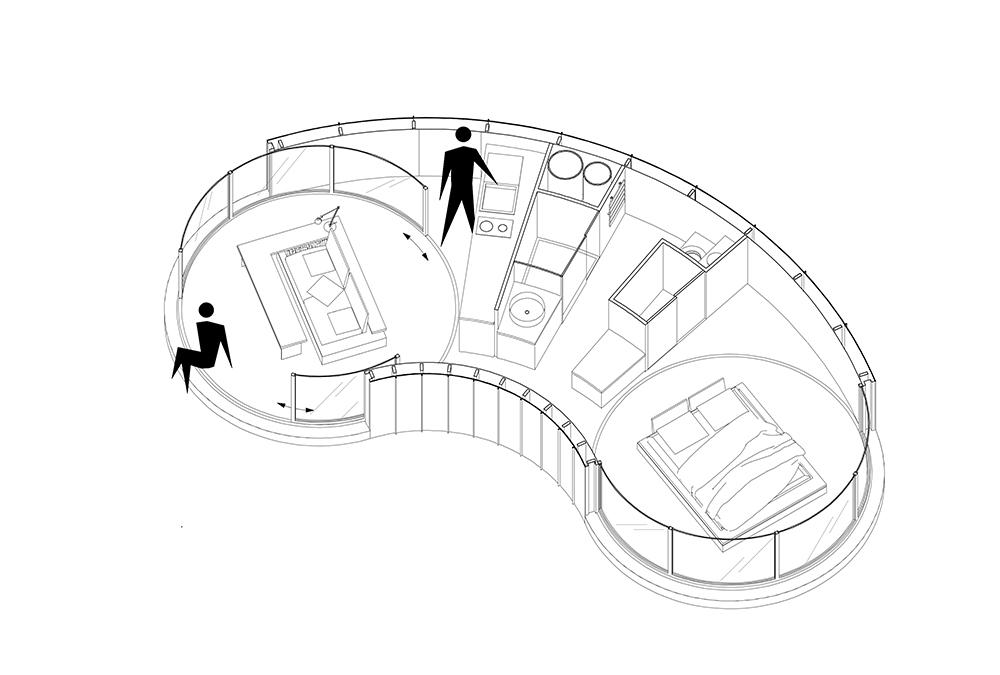 Alles da und machbar im kompakten Mini-Haus „Lumishell“. (Bild: Christophe Benichou)