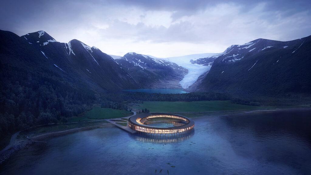 Snøhettas „Svart“ ist das weltweit erste Hotel mit positiver Energiebilanz. (Bild: Snøhetta / Plompmozes)