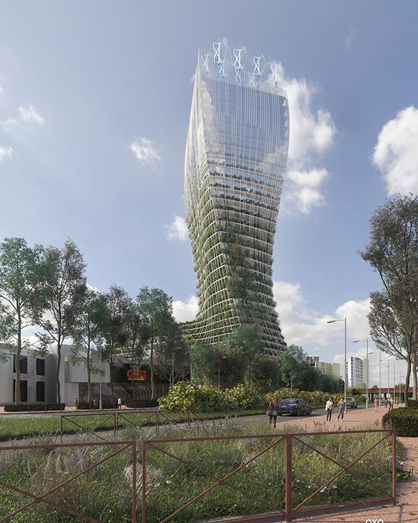 Créteil baut den „Baum des Lebens“. „L'Arbre de Vie“ soll buntes Leben in die Pariser Vorstadt locken. (Bild: OXO / +IMGS)