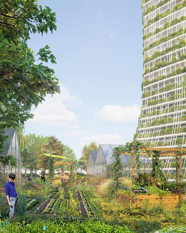 Créteil baut den „Baum des Lebens“. Auch urbane Landwirtschaft ist vorgesehen. (Bild: OXO / +IMGS)