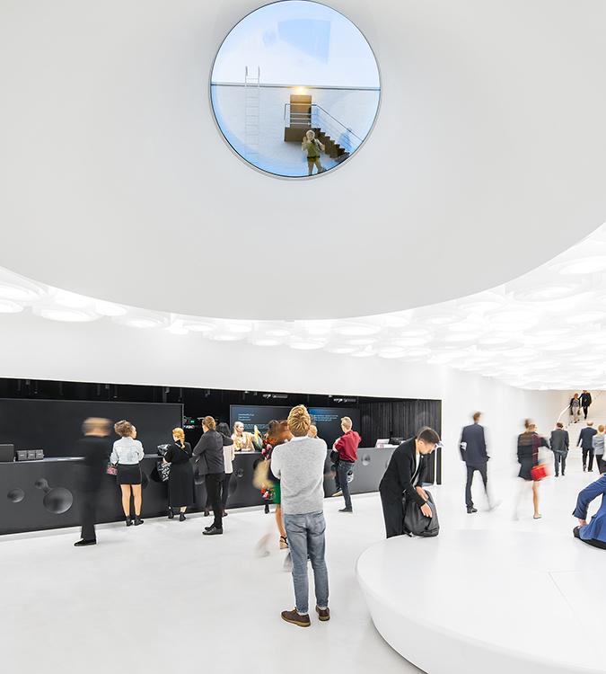 Amos Rex exhibition rooms with skylights