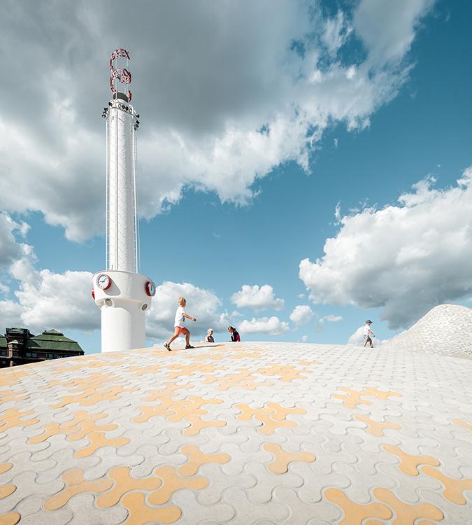 Roof of the Amos Rex Museum.