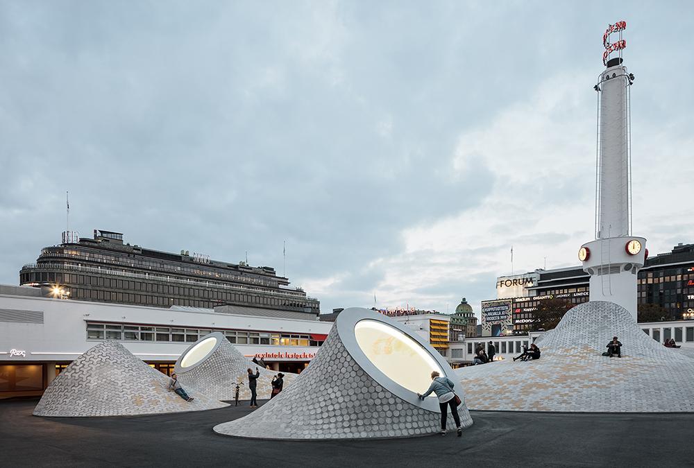 Lasipalatsi Square with Amos Rex skylights