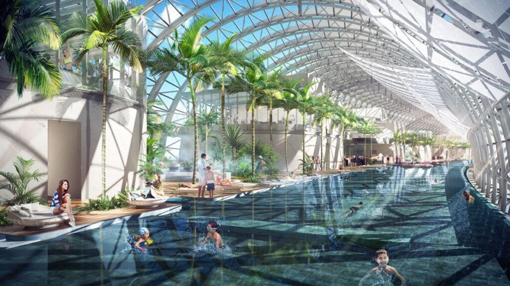 Indoor pools in The Crystal skybridge