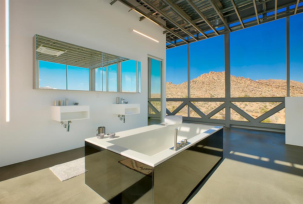 Spacious bathroom in the mirror house