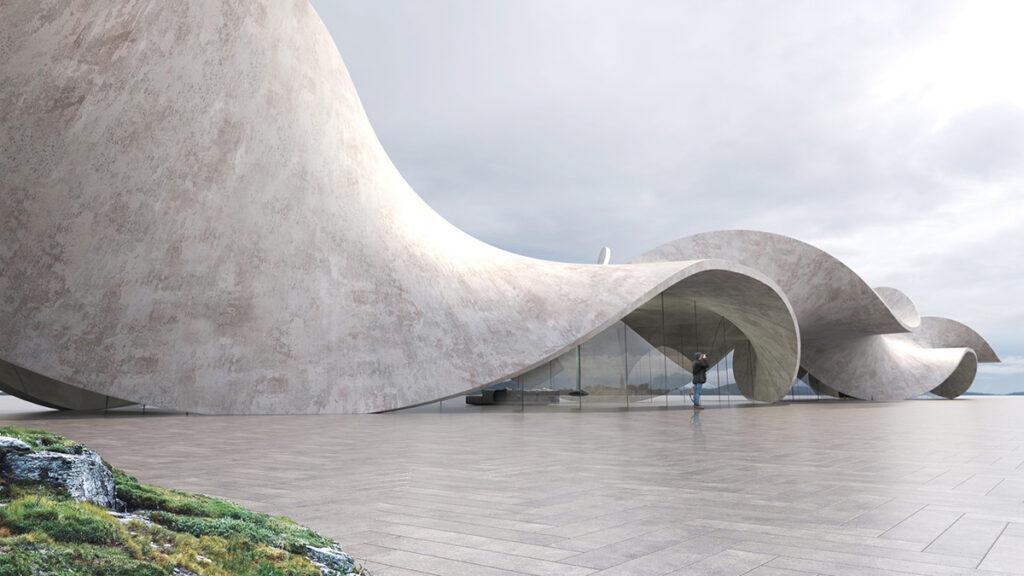 Wave dwelling made of hempcrete