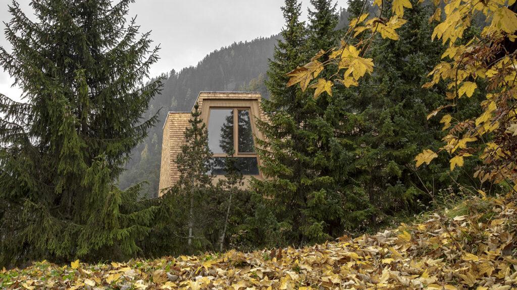 Ein Klimahaus der Extraklasse. Der nahe Wald lieferte das Material.(Bild: Gustav Willeit / Pedevilla Architects)