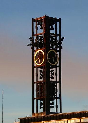 Wahrzeichen von Kiruna, der Uhrturm