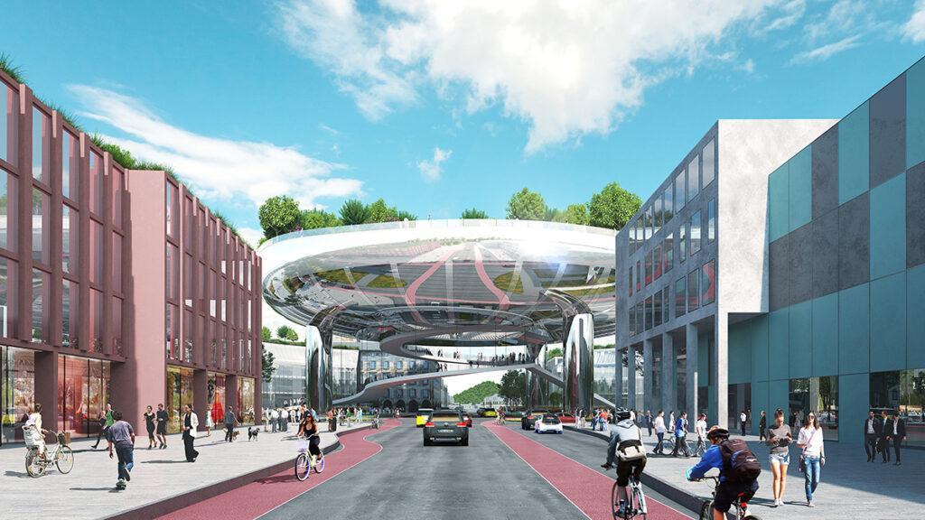 Das grüne „UFO“ vom Ettlinger Tor (Bild: MVRDV)