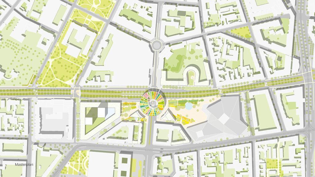 MVRDVs Masterplan für die Neugestaltung des Ettlinger Tor Areals. (Bild: MVRDV)