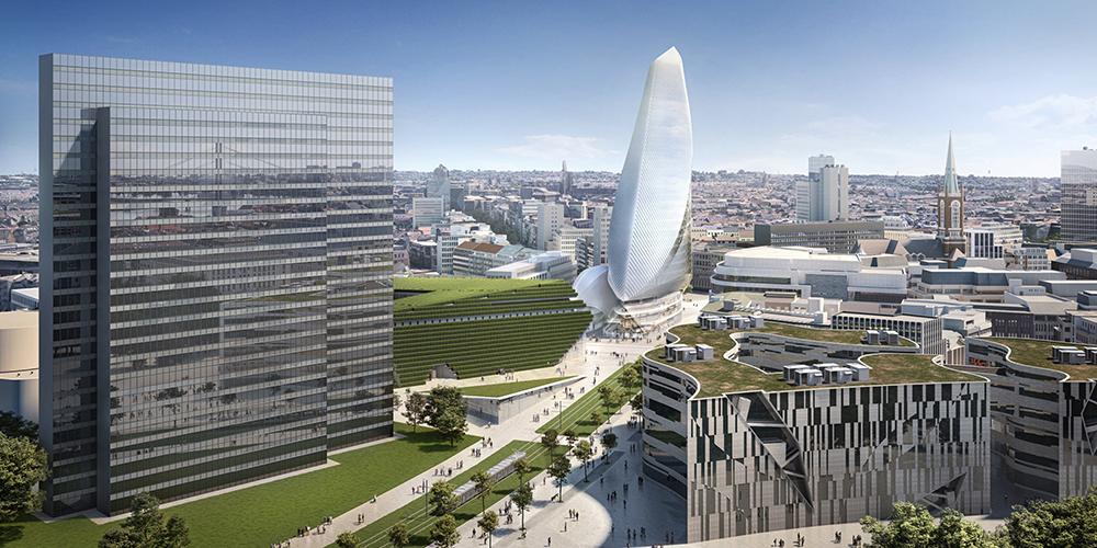 Ein Turm für Düsseldorfs Tuchtinsel. Zwischen 2024 und 2027 soll mit dem noch umstrittenen Bau begonnen werden. (Bild: CENTRUM Gruppe/Santiago Calatrava)