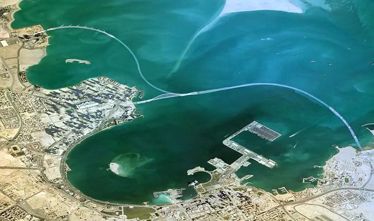 Aerial view of Doha Bay