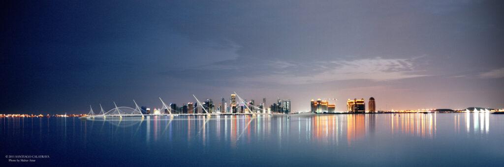 Panorama Doha bei Nacht