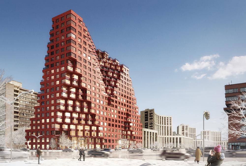 „Red 7“ färbt Moskaus Zentrum rot (Bild: MVRDV)