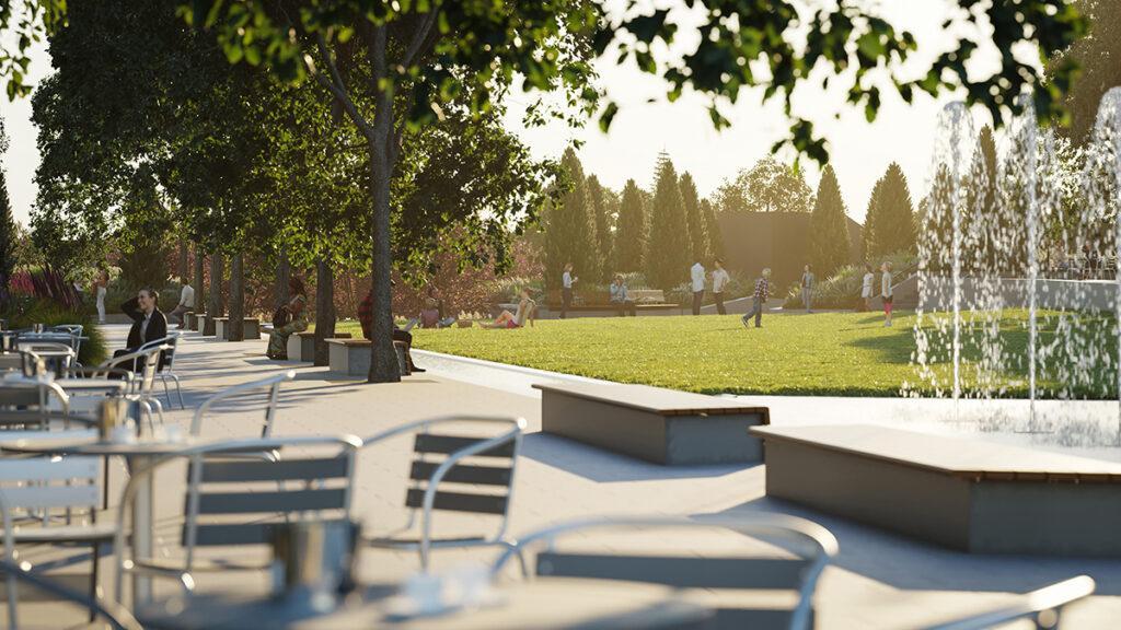 Die neue Grünzone über dem von Rockwell designten Freizeitparadies bietet viel Platz für Outdoor-Freuden. (Bild: Noe & Associates with The Boundary)