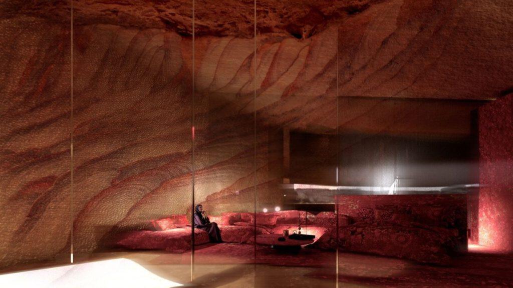 rotes Zimmer im Sharaan von Jean Nouvel