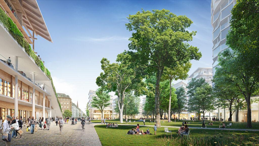 Schöner neuer Stadtpark: Die Margaretha Merian Anlage soll den Baslern viel Platz für Outdoor-Freuden und Erholung bieten. (Bild: Herzog & de Meuron)