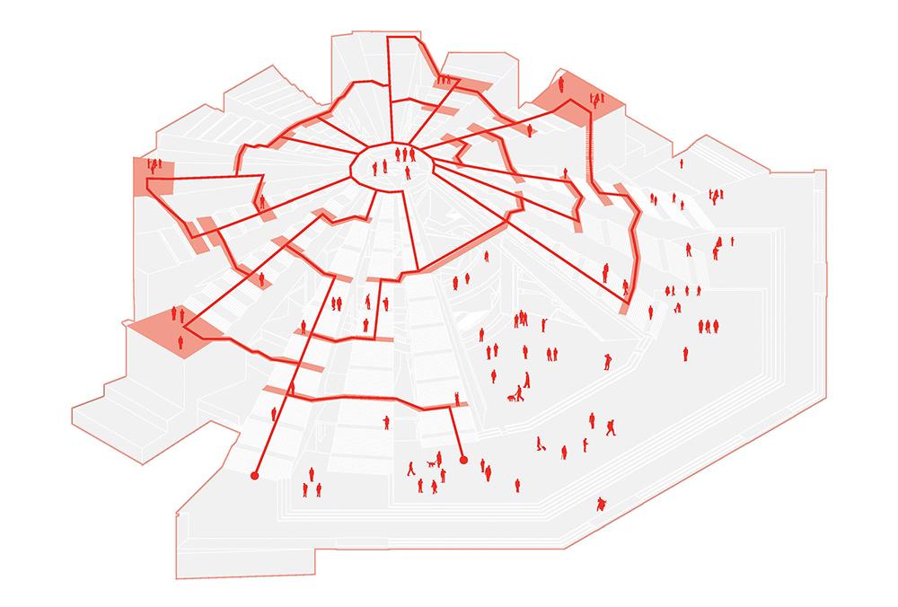 Die viellebige Pyramide von Tirana (Bild: MVRDV)