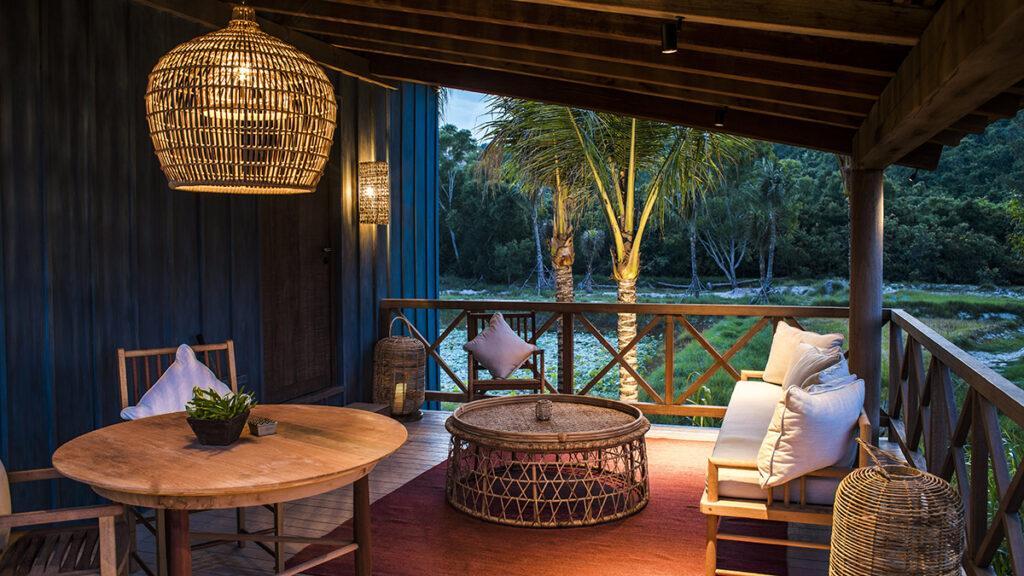 Authentic Vietnamese style: the veranda of a Paddy Field Villa in the Bãi San Hô resort. (Credit: Frederik Wissink for Zannier Hotels)