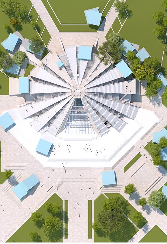 Die viellebige Pyramide von Tirana (Bild: MVRDV)