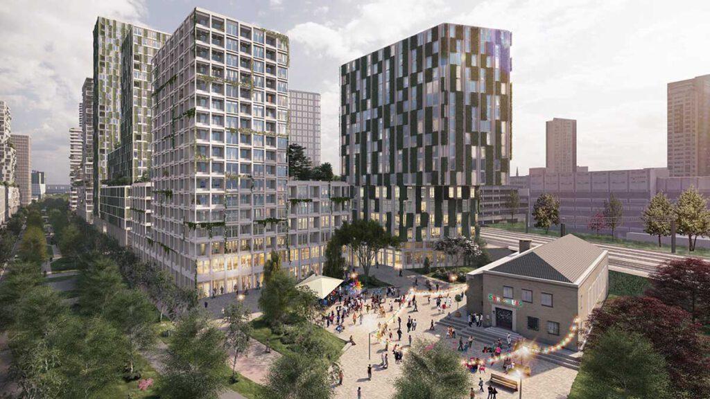 The project "Fellenoord/Internationale Knoop XL" in Eindhoven. (Rendering: KCAP) 