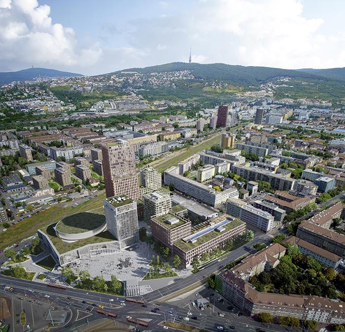 Buntes Programm, viel öffentlicher Raum und Grün sollen das Leben im neuen Viertel von Bratislava bereichern. (Bild: KCAP und CITYFÖRSTER / Playtime)