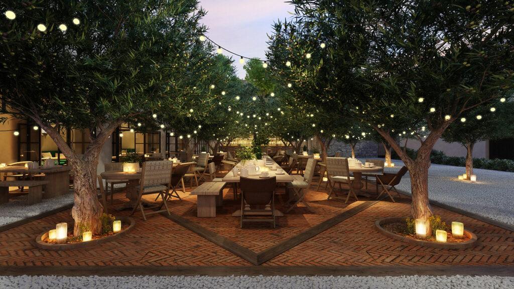 Der einladende „Orange Orchard“ des „Six Senses“ Ibiza. (Bild: Six Senses Hotels, Resorts & Spas)