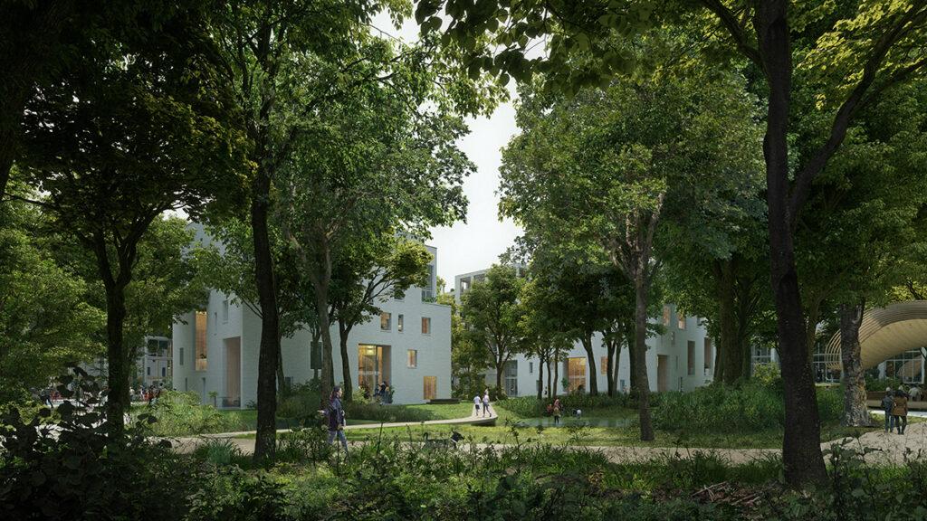 Wohnquartier mit eigenem Wald: Das Projekt HOLT des Büros Powerhouse Company. (Bild: Proloog)