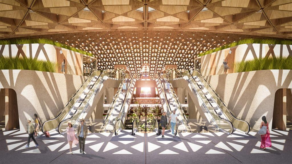 Helle Reisefreude: Der neue Bahnhof von Tulum. (Bild: Aidia Studio)