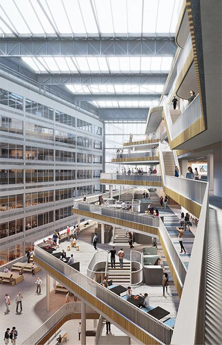 Das Atrium des Conradhuis bietet viel Platz für kreativen Austausch. (Bild: MIR)