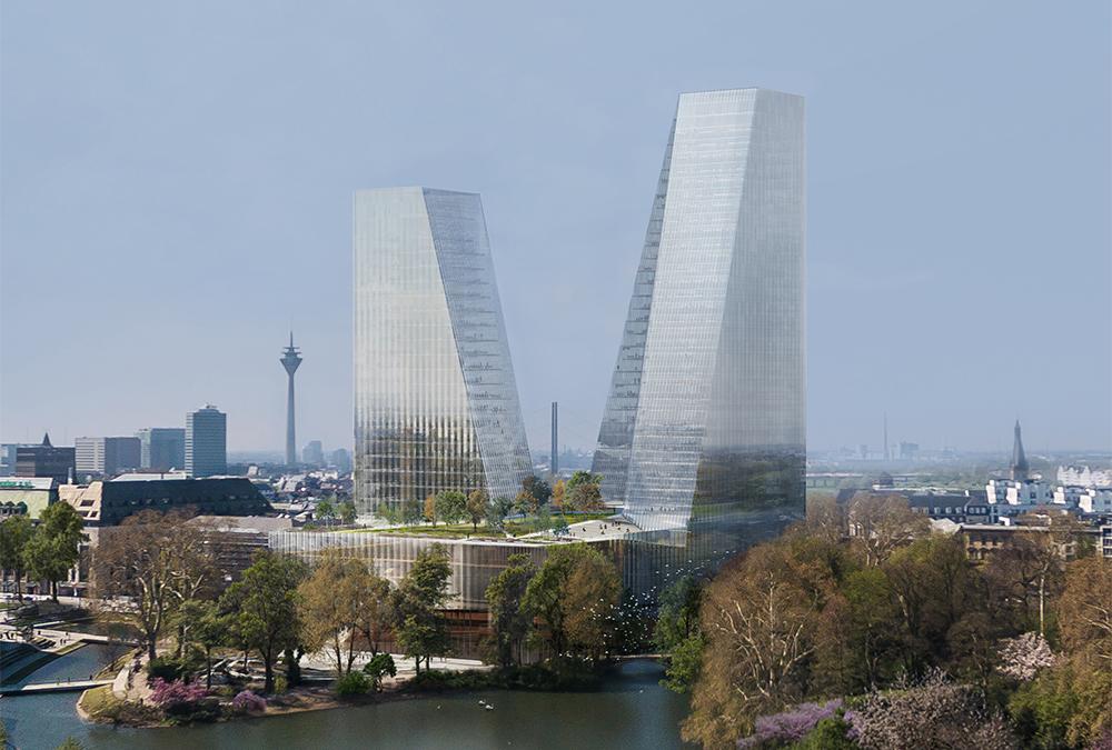 „Tanzendes Duett“: Das renommierte Büro Snøhetta hat einen spektakulären Entwurf für Düsseldorfs neues Opernhaus designt. (Bild: MIR)