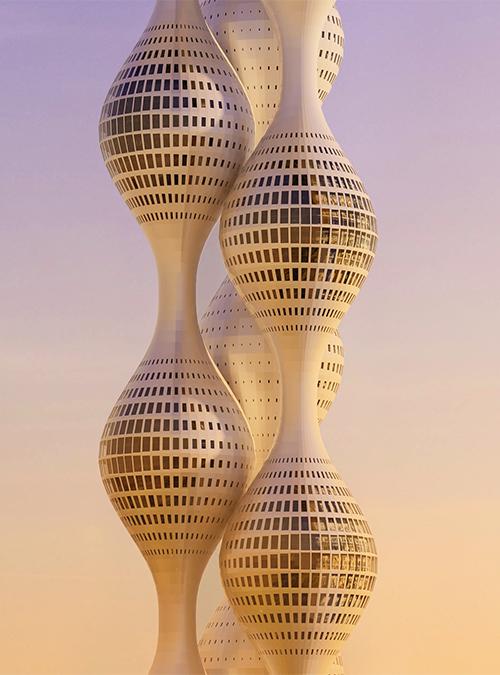 Turm-Vision in drei Teilen: Der von Hayri Atak designte „Ternary Tower“. (Bild: Hayri Atak Design Studio)