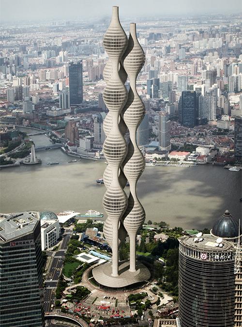 Triple towers in extravagant design: the "Ternary Tower" designed by Hayri Atak. (Credit: Hayri Atak Design Studio)