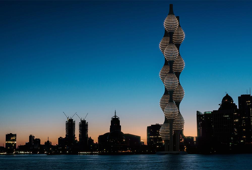 Turm-Vision in drei Teilen: Der von Hayri Atak designte „Ternary Tower“. (Bild: Hayri Atak Design Studio)
